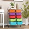 Costway 10-Drawer Storage Cart Utility Rolling Trolley Kitchen Office Organizer Black/Clear/Macaron/Grey/Black Gardient/Multicolor/Pink/RainbowithWhite/Hot Pink/Skin Pink/Purple
